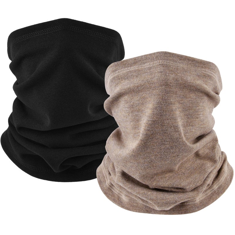 EXski Winter Neck Gaiter Warmer, Soft Fleece Face Mask Scarf for Cold Weather Skiing Cycling Outdoor Sports 2 Packed - Image 1
